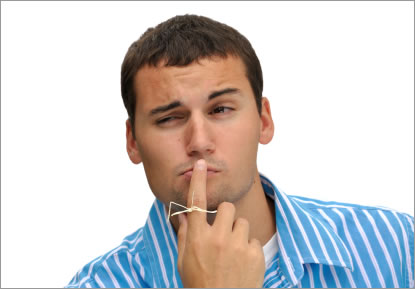 Confused guy trying to remember something