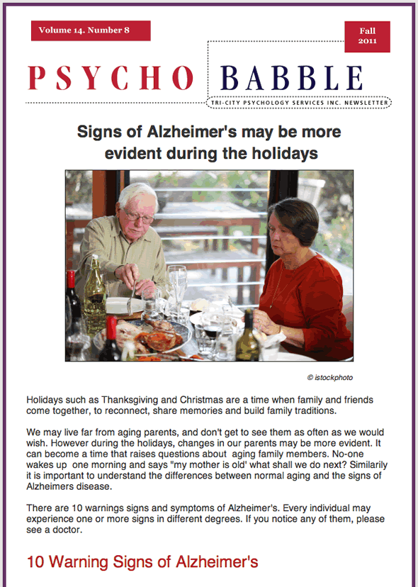 10 warning signs Alzheimers