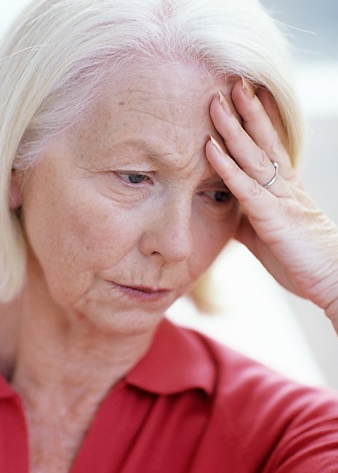 depressed mature woman