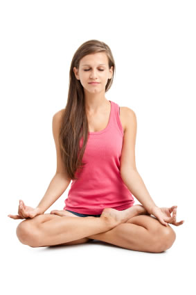 Teenager in yoga pose